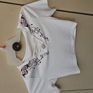 Romwe Butterfly Crop Top, Size Small